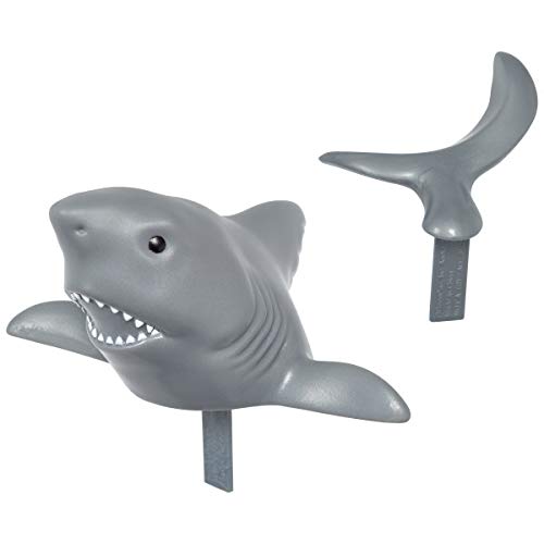 Shark Creations Cake Decorating Set Cake Topper and 24 Shark Fin Cupcake Topper Picks plus Bundle of Fun Sticker