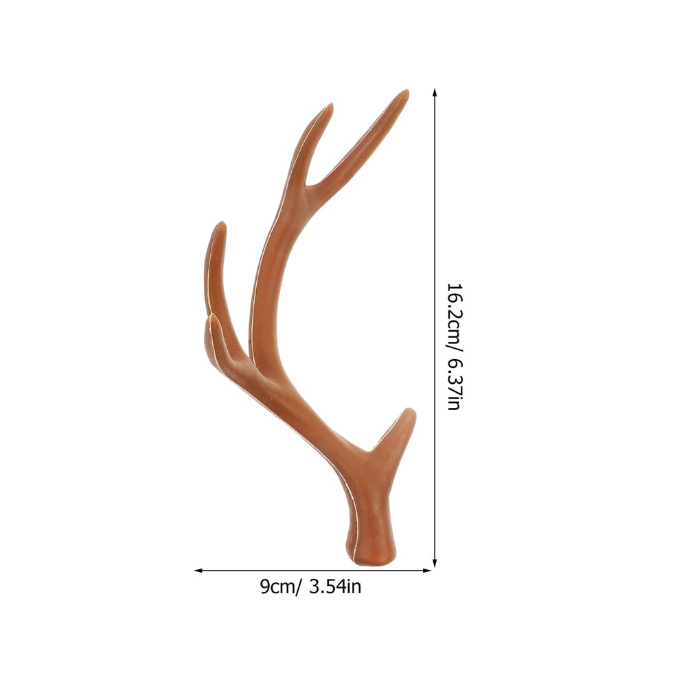 LUOZZY 6 Pairs Christmas Deer Antlers Simulation Animals Horn Brown Reindeer Ear for DIY Crafts Christmas Cosplay Hair Accessories, 17CM