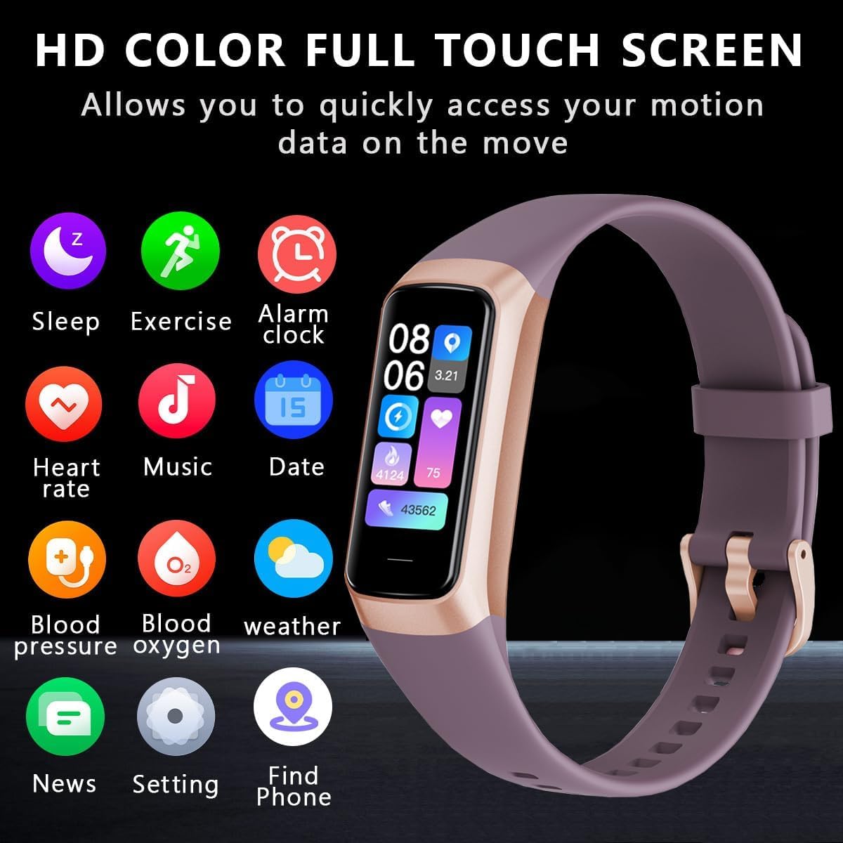 Fitness Tracker with 24/7 Blood Oxygen Heart Rate and Sleep Monitor,IP68 Waterproof,1.10''AMOLED Touch Color Screen,Step Counter Health Activity Trackers for Women Men (Bordeaux)