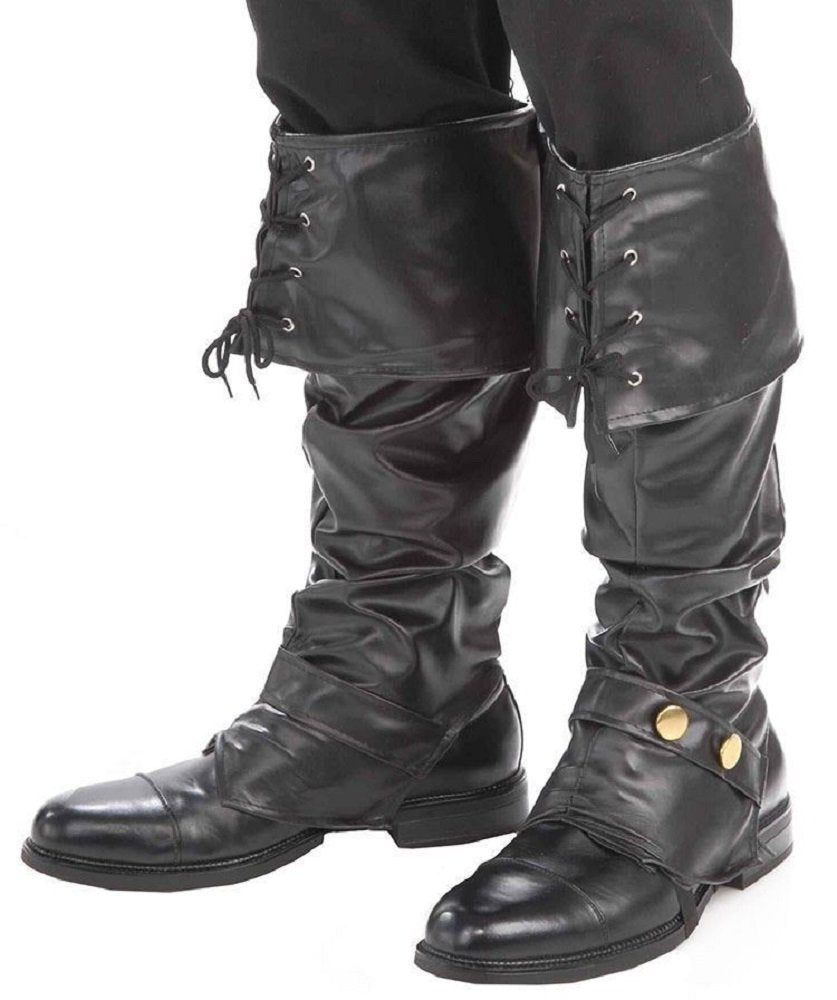 Forum Novelties Adult Pirate Boot Covers Costume Accessory, Black