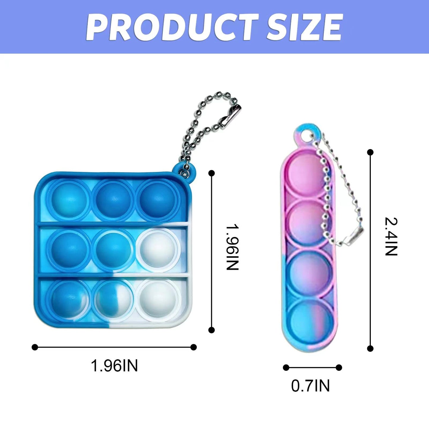 amicbng 130 Pcs Pop Keychain Party Favors ,Mini Pop Keychain It Fidget Toy Bulk Stocking Pinata Stuffers Birthday Carnival Treasure Classroom Prizes Toddler Toys Fidget Pack Stress Relief Toys (130)