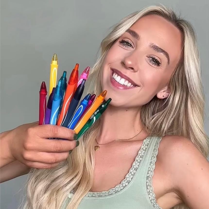 BIC Gelocity Quick Dry Ocean Themed Gel Pens, Medium Point (0.7mm), 16-Count Gel Pen Set, Colored Gel Pens for Note Taking and Journaling