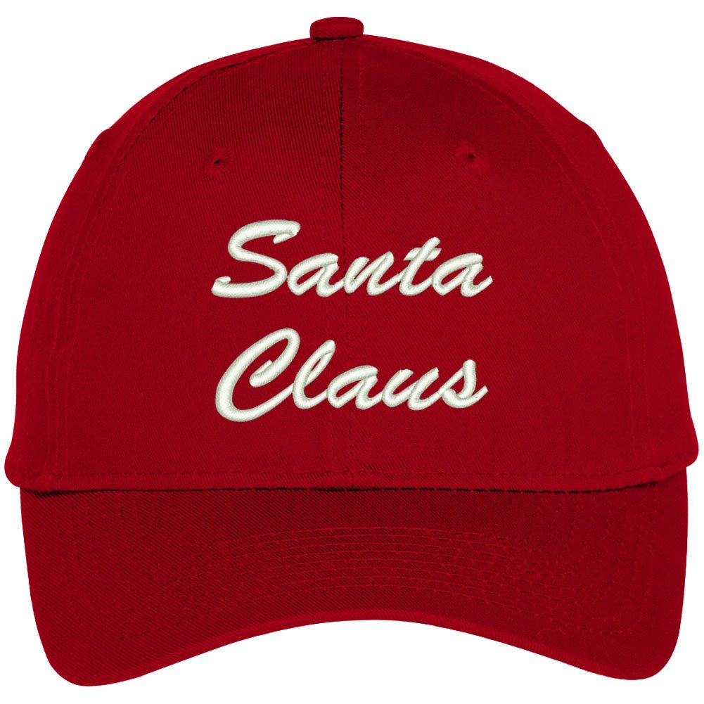 Trendy Apparel Shop Santa Claus Embroidered Baseball Cap - Red