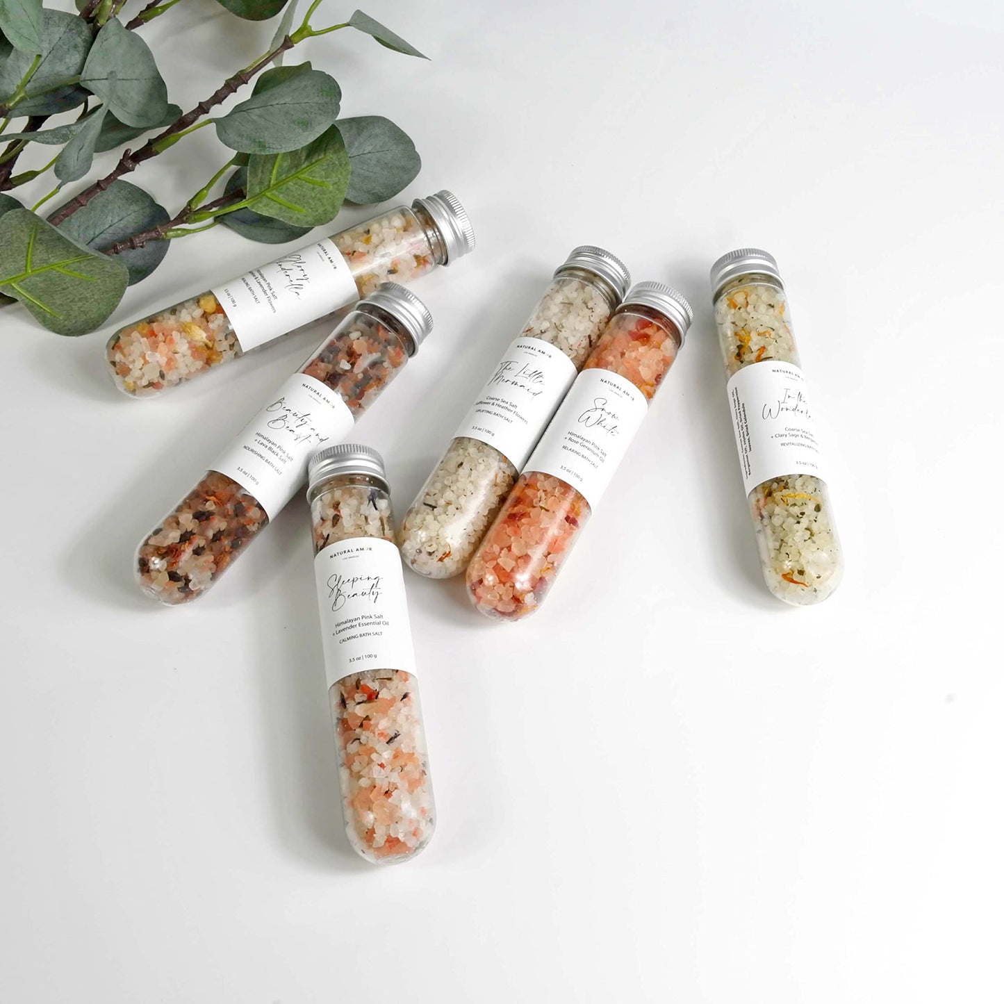 Handmade Bath Salt Gift Set 6 Pack, All Natural, Scented with Essential Oils, Gift for Women