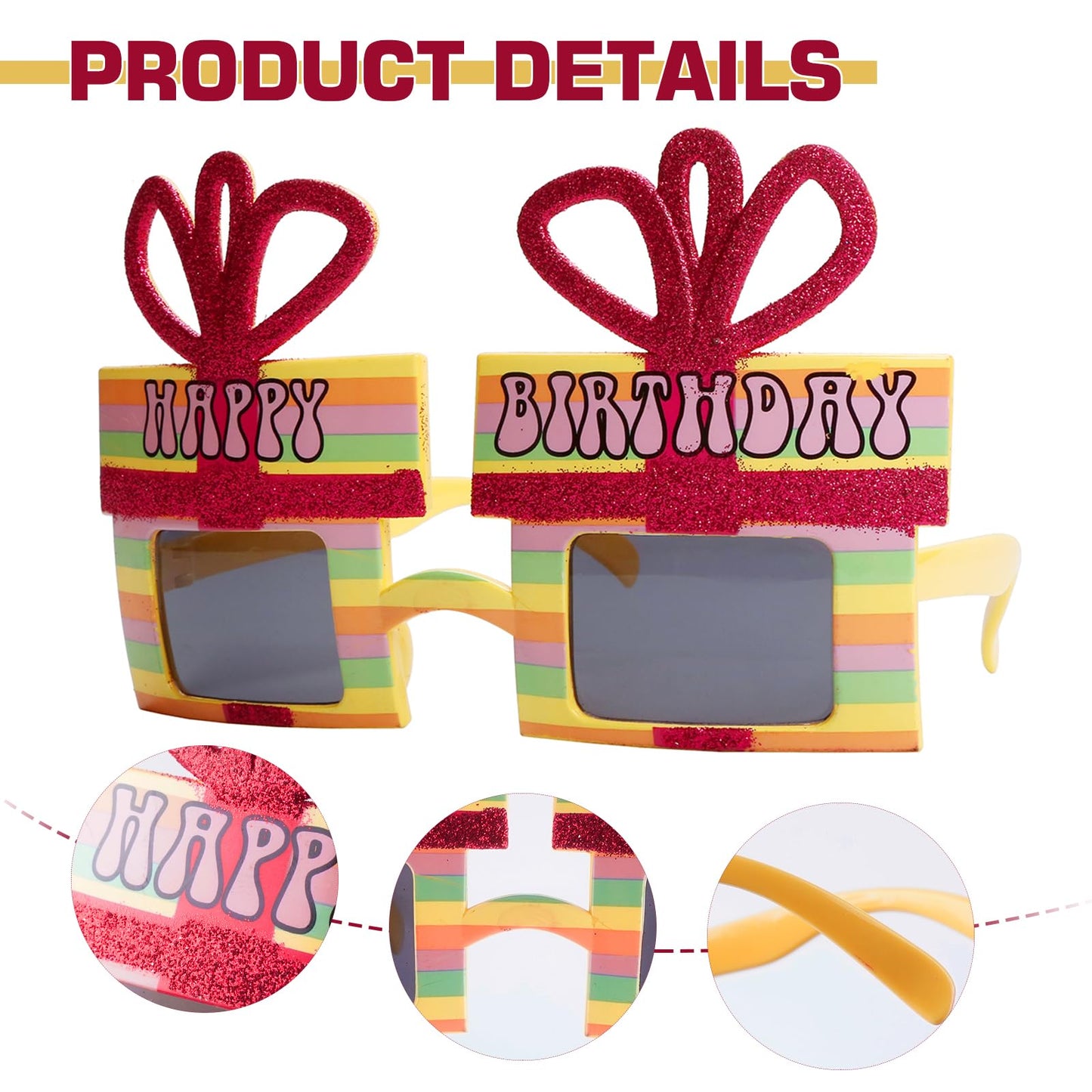 SEPTPARTY Funny Sunglasses & Costume Masks for Birthday Parties, Multi-Shaped Novelty Shades to Add Humor to Any Festivity (6)