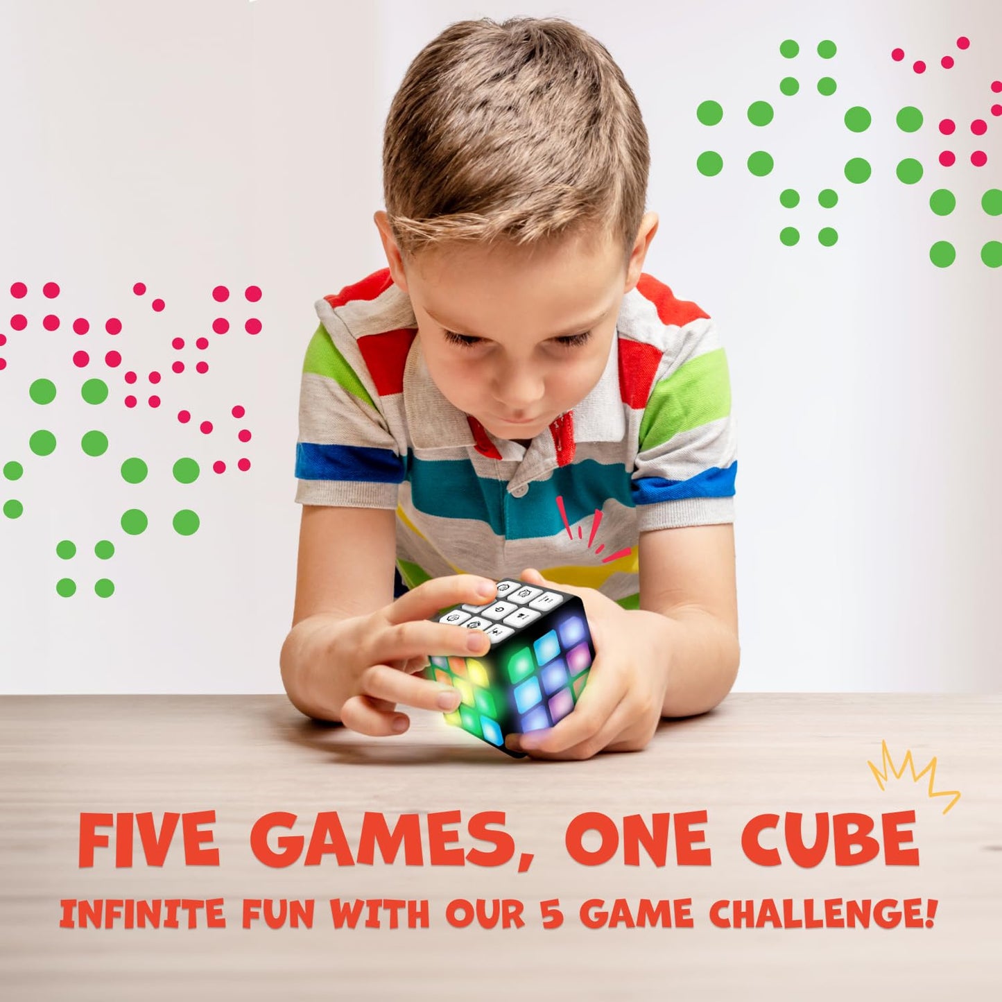 Winning Fingers Flashing Cube Electronic Memory and Brain Game - 4-in-1 Handheld Stem Toys for Kids - Cool Gadgets, Games for Boys and Girls - Fun Family Game for Kids Ages 6-12 - Educational Gift Toy