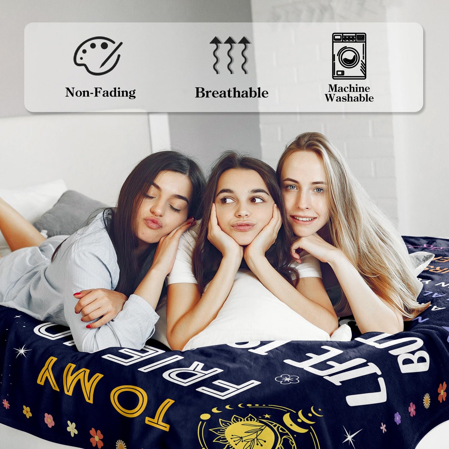 Best Friend Birthday Gifts for Women - Friendship Gift for Women - Christmas Valentines Graduation Birthday Gift Ideas for Best Friend Bestie BFF - Presents for Female Unique - Throw Blanket 50"x60"