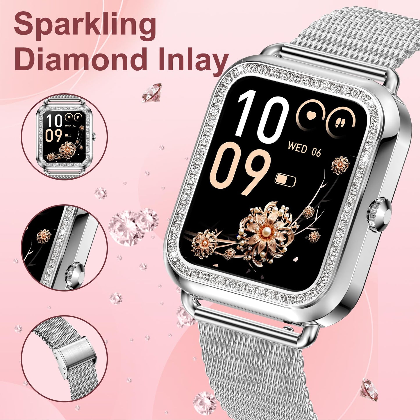 Smart Watch, Colesma 1.59" HD Smart Watches for Women, Answer/Make Call Fitness Tracker Watch for Android iPhone, Sleep/Heart Rate/SpO2/Blood Pressure Monitor, 180+ Dials, Waterproof Watches for Women