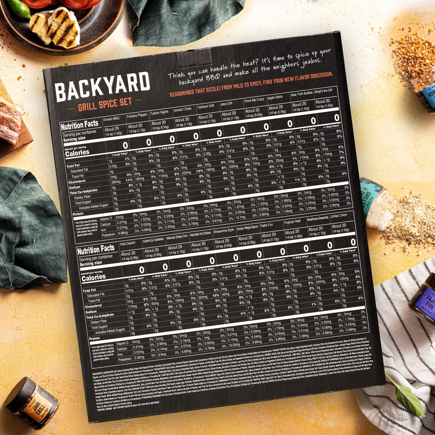 Grilling Spice Set Grill Seasoning Gifts, 20 Unique Spices and Seasonings Jars Gift Set, BBQ Gifts For Men, Dad, Husband, Father, Flavors Like Chili, Cajun, Garlic, Steak, Rub, Herbs, Blend and More