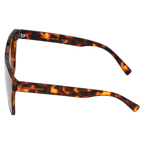 Vince Camuto Women's VC1089 Shield 100% UV Protective Square Sunglasses. Luxe Gifts for Her, 140 mm, Tortoise