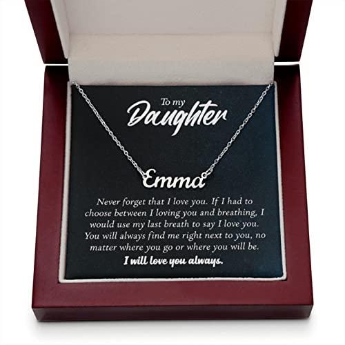 VIRAGIL Custom Name Necklace for Daughter, Daughter Christmas Gift, Daughter Birthday Gift, Daughter Necklace form Mom and Dad Necklace with Luxury Box gifts on Christmas, Birthday