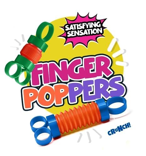 Finger Poppers Fidget Toy for Kids - Hand Exercisers Pop Tube Mini Fidget Toys - Sensory Toy for Girls and Boys - Finger Strengthener Occupational Therapy Toy Stocking Stuffers - Pack of 10