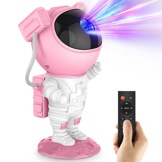 Astronaut Galaxy Projector Night Light with Timer and Remote - AceGamer Star Starry Nebula LED Lamp, Gift for Kids and Adults for Bedroom, Christmas, Birthday, Valentine's Day etc. (Pink-White)