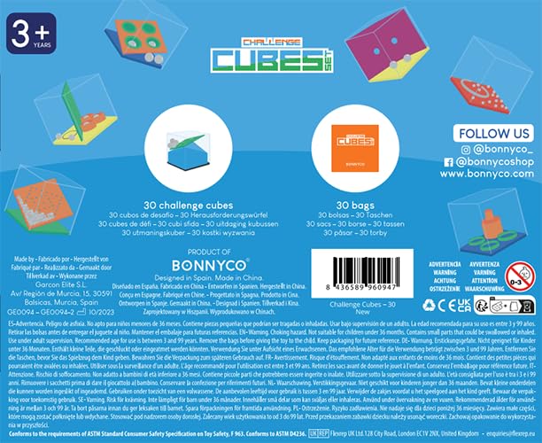 BONNYCO Brain Teaser Puzzles Cubes Kids Party Favors Pack 30 Pinata Goodie Bags Stuffers for Kids 3-5 4-8, Return Gifts for Birthday Party | Mini Puzzle Games, Classroom Prizes | Rewards Stocking