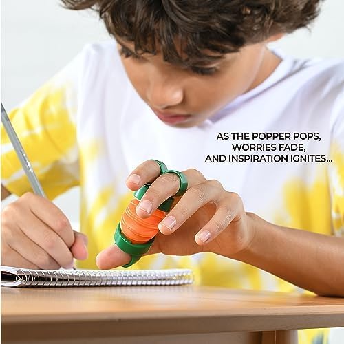 Finger Poppers Fidget Toy for Kids - Hand Exercisers Pop Tube Mini Fidget Toys - Sensory Toy for Girls and Boys - Finger Strengthener Occupational Therapy Toy Stocking Stuffers - Pack of 10