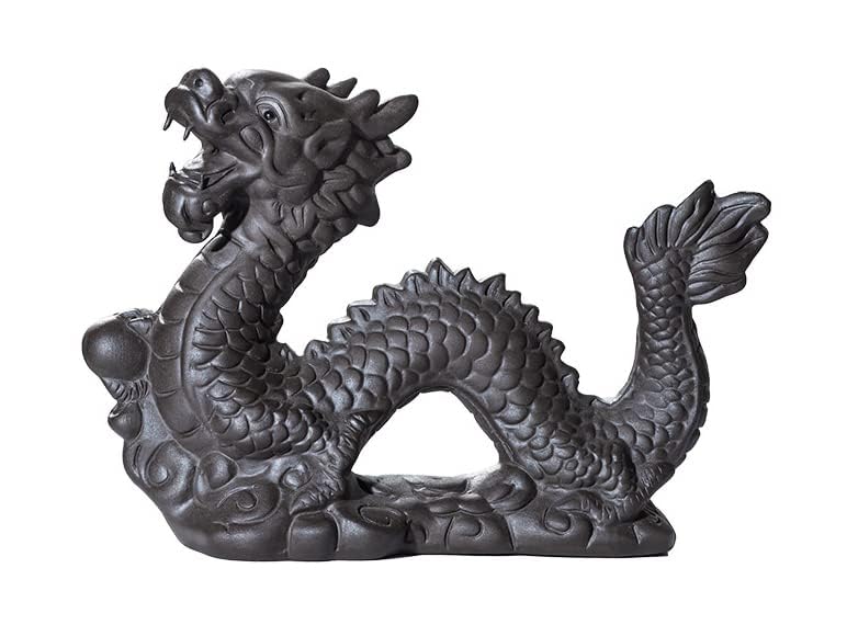 Yixing Purple Clay Dragon Tea Pet Tea Luck Funny Accessories for Chinese Kung Fu Tea Sets Tea Lover‘s Gift Home Car Tea Tray Feng Shui Decor