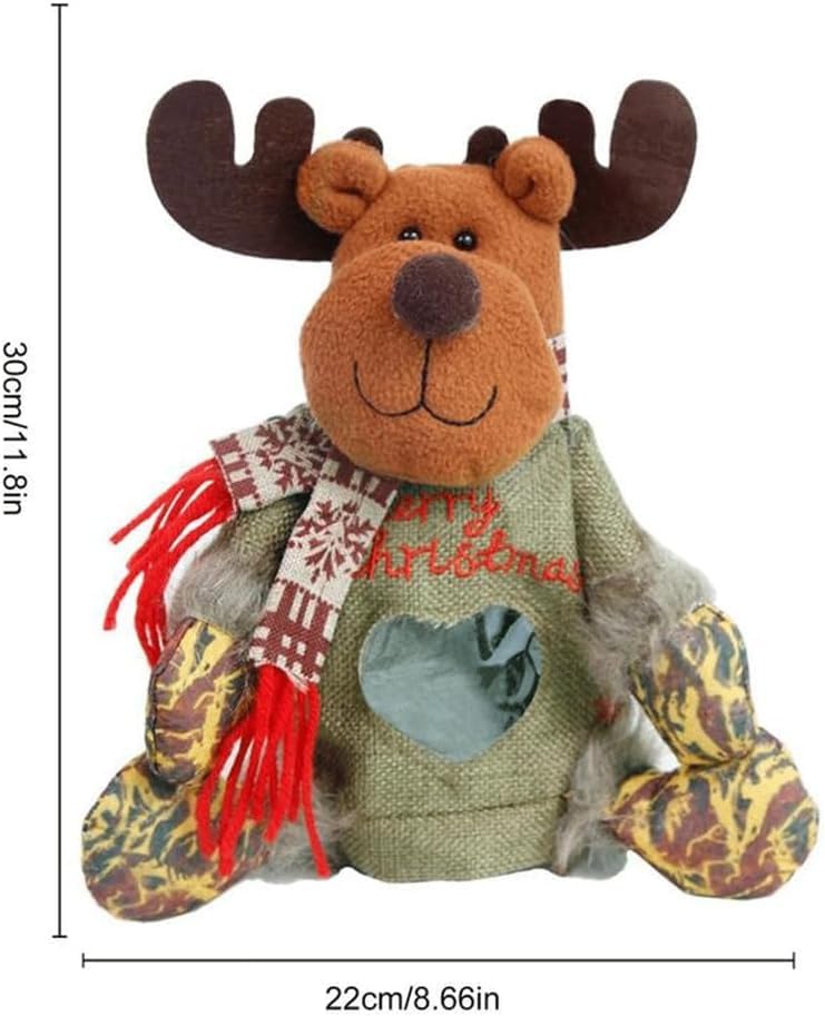 EZGHAR Christmas Gift Doll Bags, Christmas Gift Bags Zipper Design, Fabric Small Gift Bags with Drawstring for Your Gift-Giving Needs (7PCS)