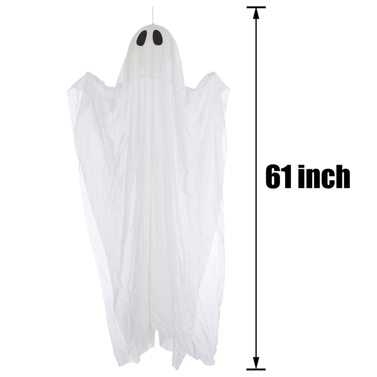 61" Light Up Hanging Ghosts Halloween Flying Ghost with Blue LEDs and Timer Function Porch Yard Garden Tree Party Holiday Decorations