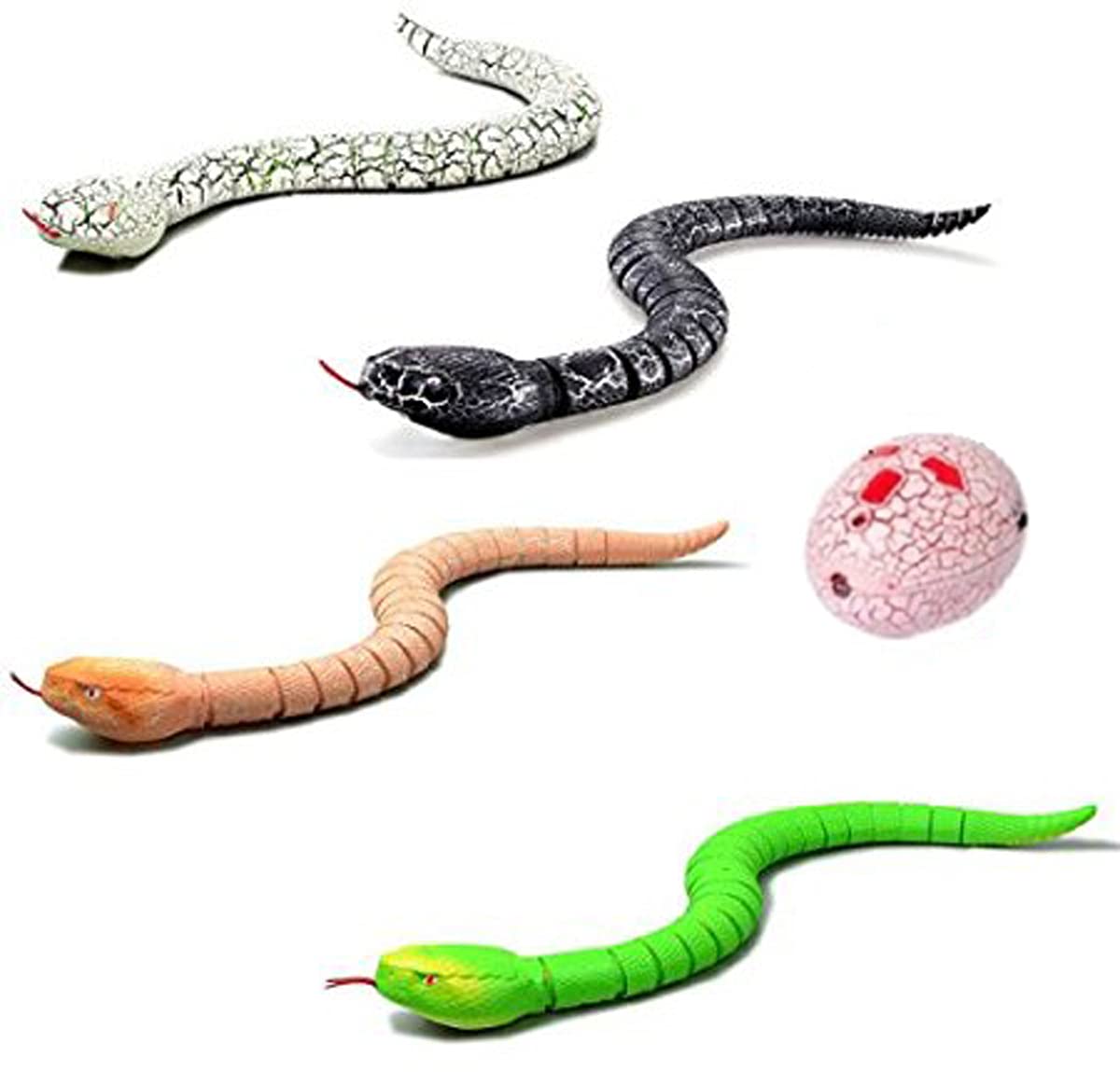 Vicketoy Remote Control Snake Toy, Realistic RC Snake Toy USB Rechargeable Robot Rattlesnake Model 16" Long Animal Prank Toy for Kids and Adults Christmas Halloween Birthday Gifts (Orange)
