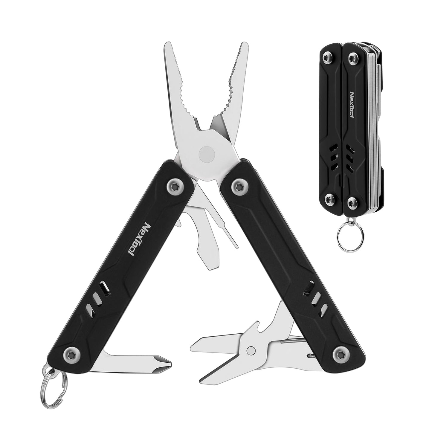 NexTool Mini Multitool - 9 in 1 Keychain Multitool with Needle Nose Pliers, Scissors, SIM Extractor and Screwdrivers for Travel, EDC, TSA Approved