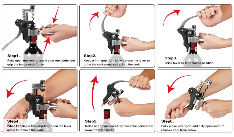 Wine Opener,Wine Bottle Opener, Wine Accessories Areator Wine Opener Kit, Red wine Corkscrew Set with Wood Case,Wine Gift with Luxury Packaging