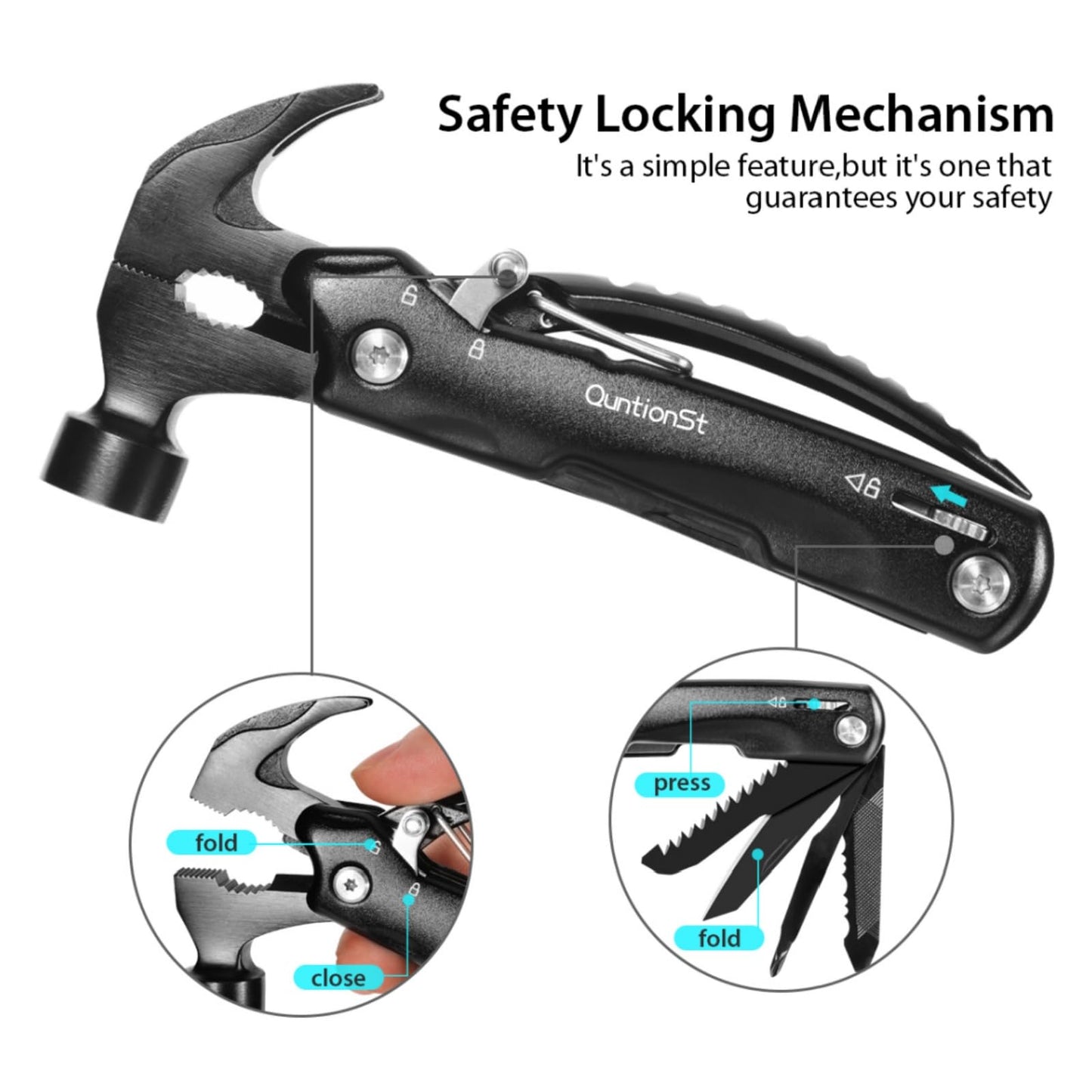 Gifts for Men,12-in-1 Hammer Multitool, Stocking Stuffers for Men,Christmas Stocking Stuffers for Adults Dad Husband Boyfriend, Camping Essentials Mens Gift for Him, Birthday Gift Idea,Mini Multi Tool