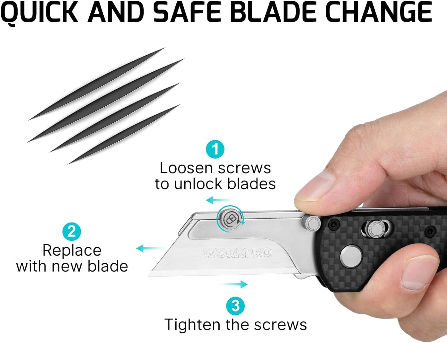 OKNIFE Otacle U1 Folding Pocket Utility Knife, Quick Change Box Cutter with Rail Lock, EDC Razor Knife with Pocket Clip for Office, Factory (Black)