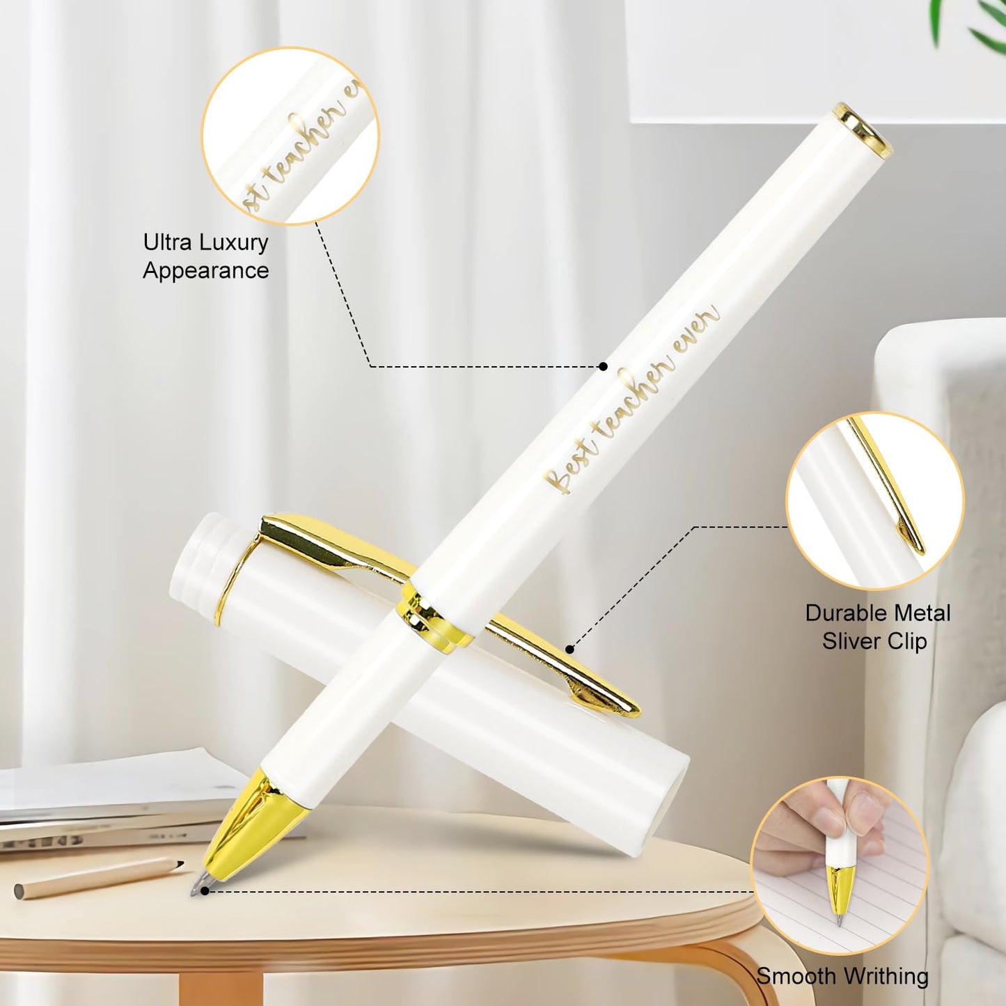 UAREHIBY 16 PCS Teacher Gifts in Bulk, Thank You Teachers Gifts With Makeup Bags, Teacher's Appreciation Week Keychain, Bookmark Gift for Teachers, Best Teacher Ever Pen Gift, Christmas Idea