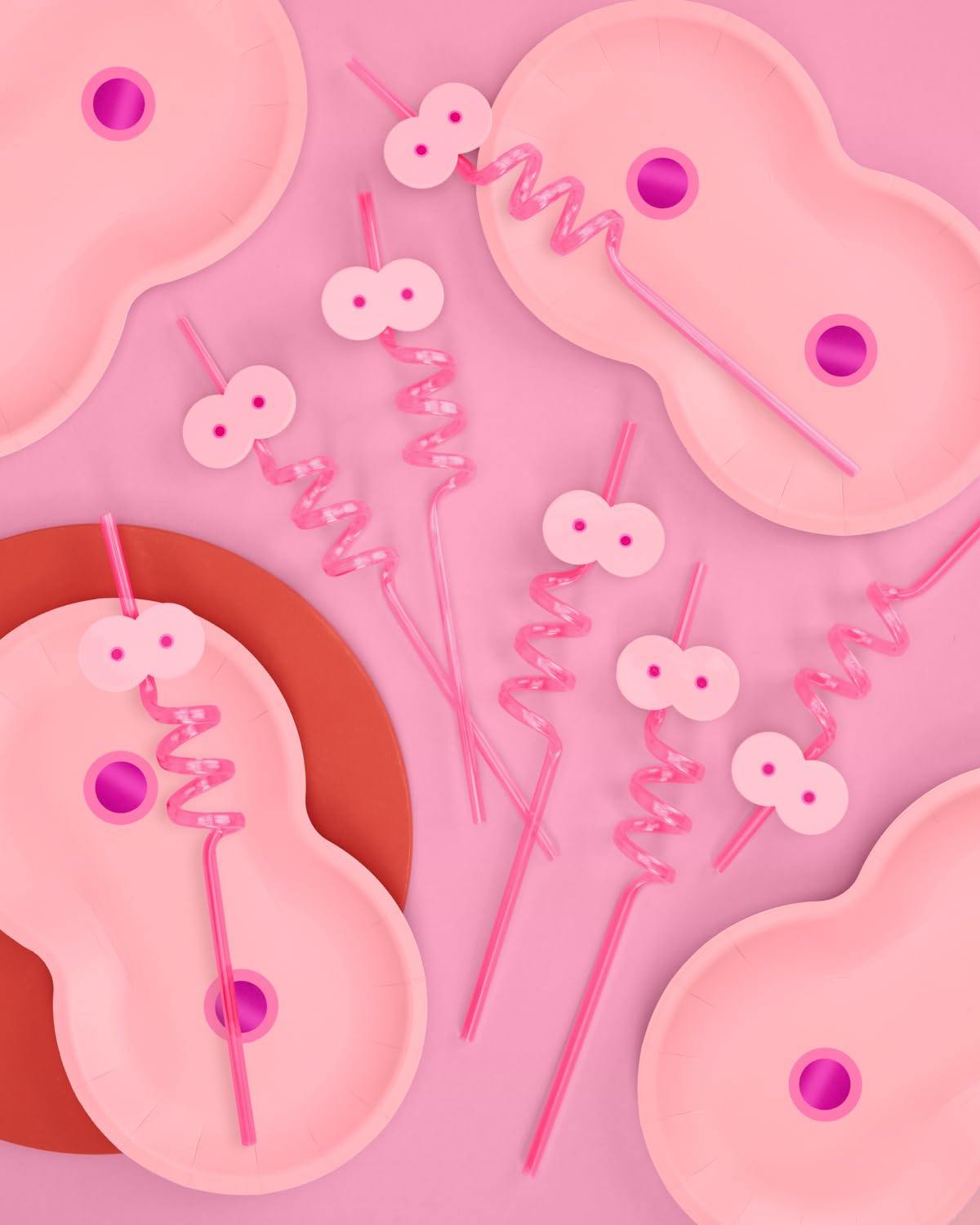 xo, Fetti Fun Girl Party Reusable Straw Set - 12 pc | LGBTQ Lesbian Bachelorette, Plastic Surgery Party Decorations, Funny Implant Supplies, Recovery Gift