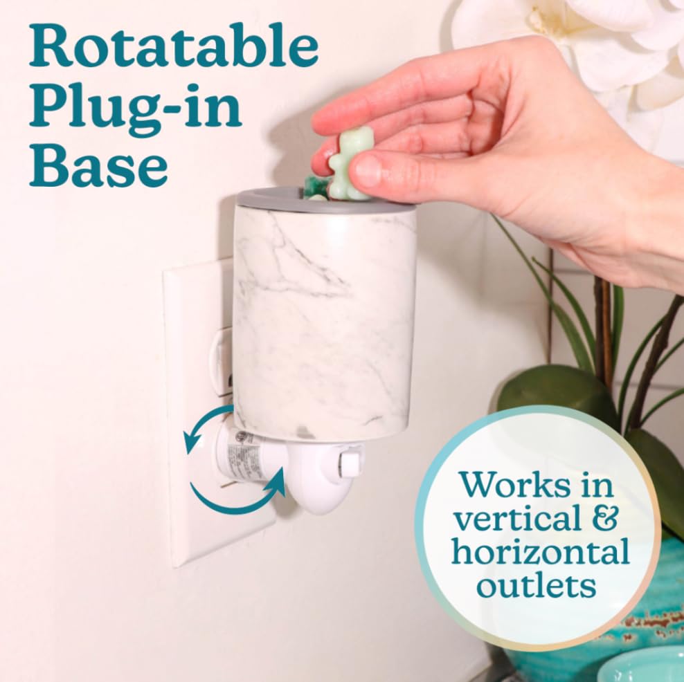 Happy Wax Black Outlet Timer Warmer for Scented Wax - Compact Ceramic Wall Plug in Wax Melt Warmer with Timer - Wax Melter for Home Fragrance with Removable Silicone Dish