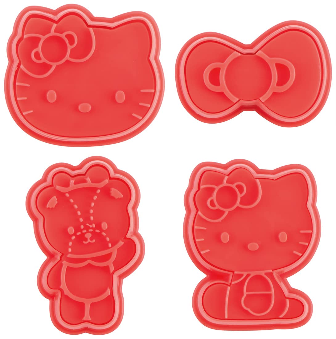 Skater Sanrio CSM1-A Sanrio Cookie Mold, Bread Cutter, Hello Kitty, Snack Time, Set of 4