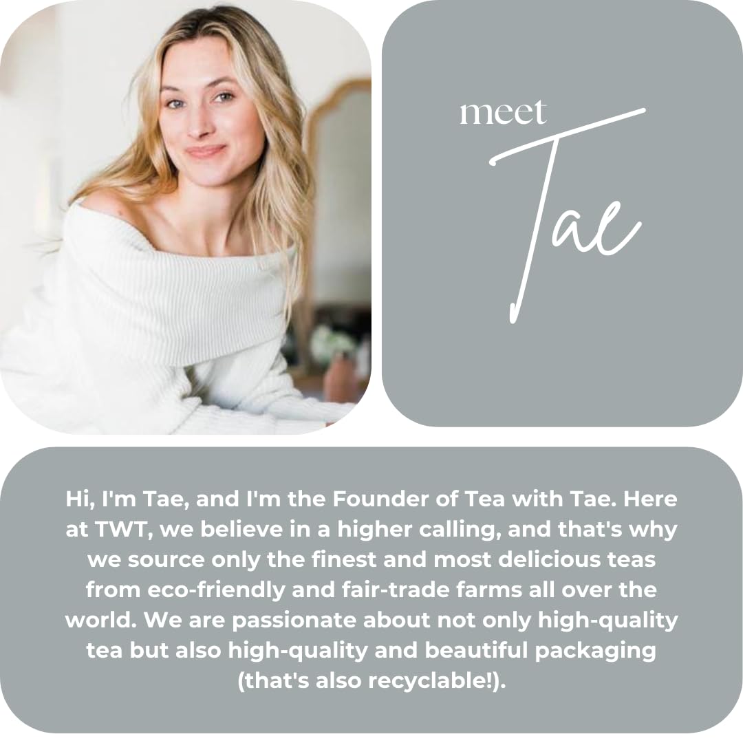 Tea with Tae Tea Bento Box Luxury Tea Gift Box for all occasions - 6 Premium Blends, 30 Biodegradable, Plastic-Free Pyramid Bags (90 Cups) - Eco-Friendly Gift