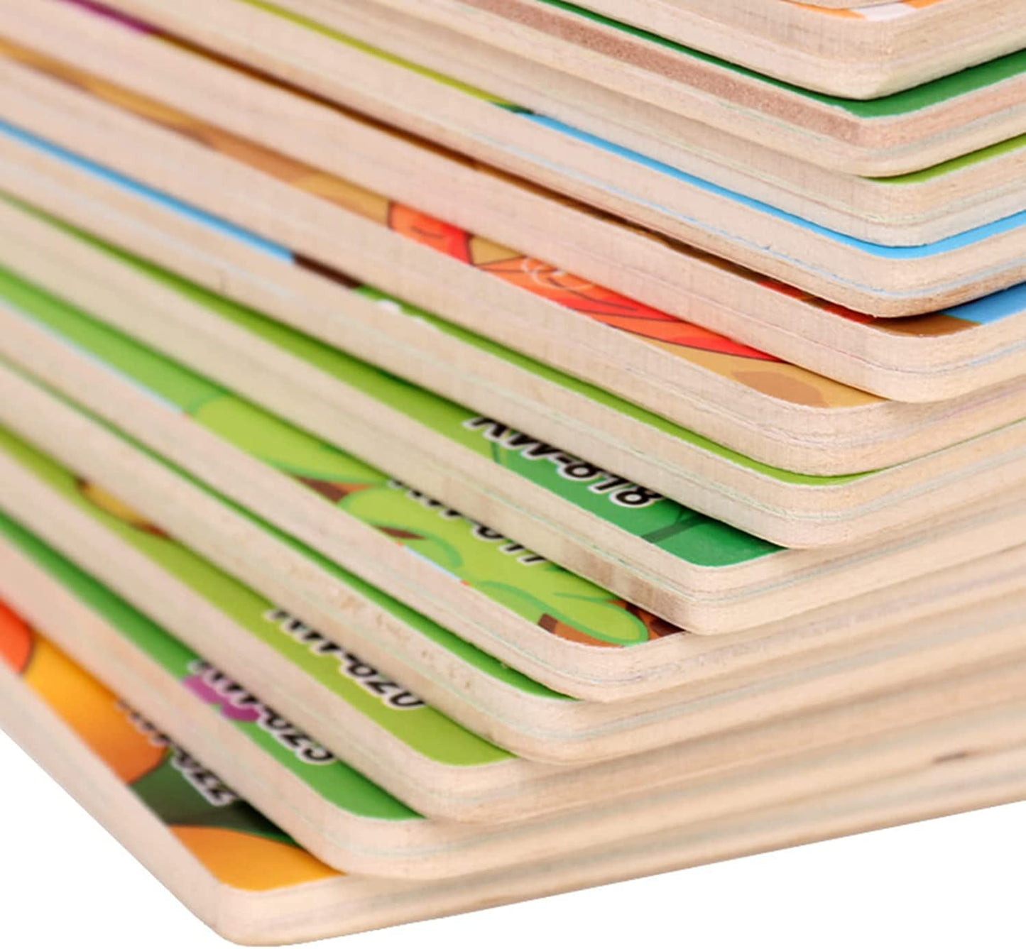 Yopay 24 Pack Wooden Puzzles for Kids,Mini Jigsaw Animal Puzzles Set for Kids Boys Girls, Early Preschool Educational Toys, 20 Animal Patterns + 4 Transportations