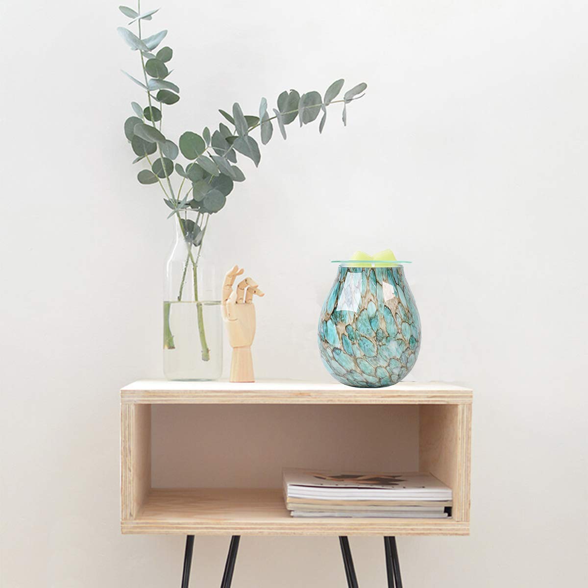 Electric Wax Melts Warmer Burner Essential Oil Warmer Wax Tart Burner Fragrance Night Light Aroma Decorative for Home Office Bedroom Living Room Decor Gifts (Light Green)