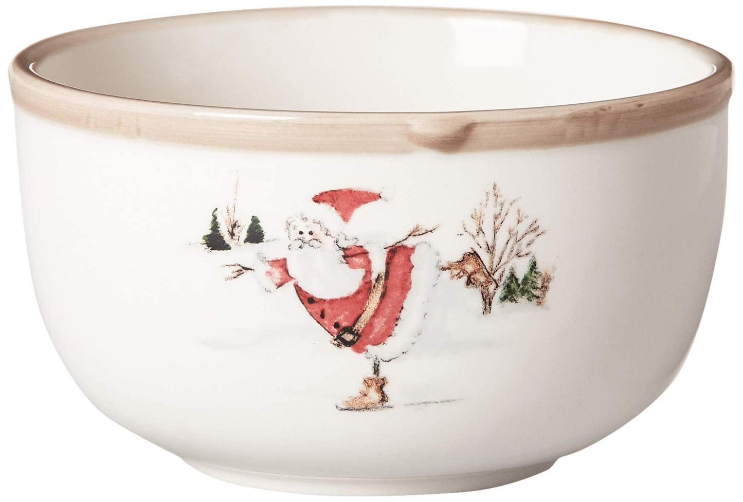 American Atelier Christmas Twig Holiday Dinnerware Set – 20-Piece Christmas-Themed Earthenware Dinner Party Collection, Unique Gift Idea for Christmas or Birthday Cream