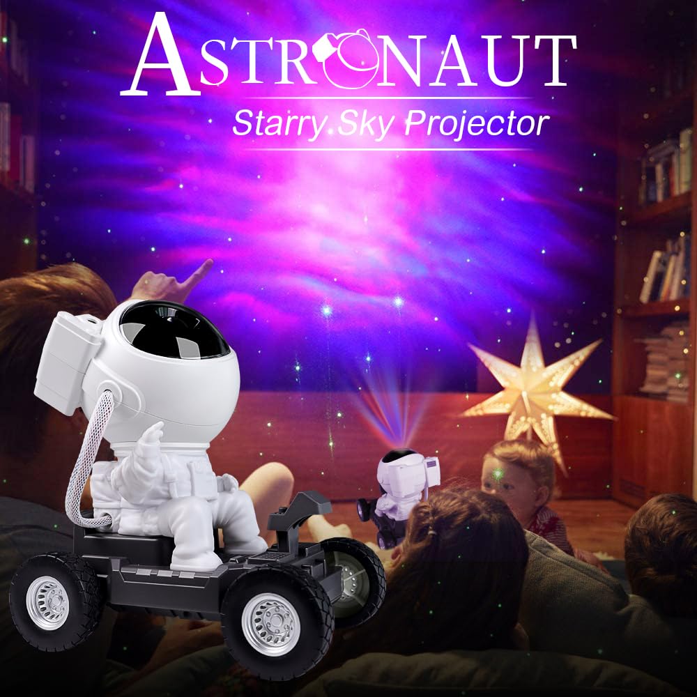Astronaut Galaxy Star Projector Night Light, 360° Space Man Lunar Rover Buddy Starry Nebula Ceiling Projector Sky LED Starlight Planetarium Spaceman Projector Lamp Kids Room Adults Bedroom Decor Gifts