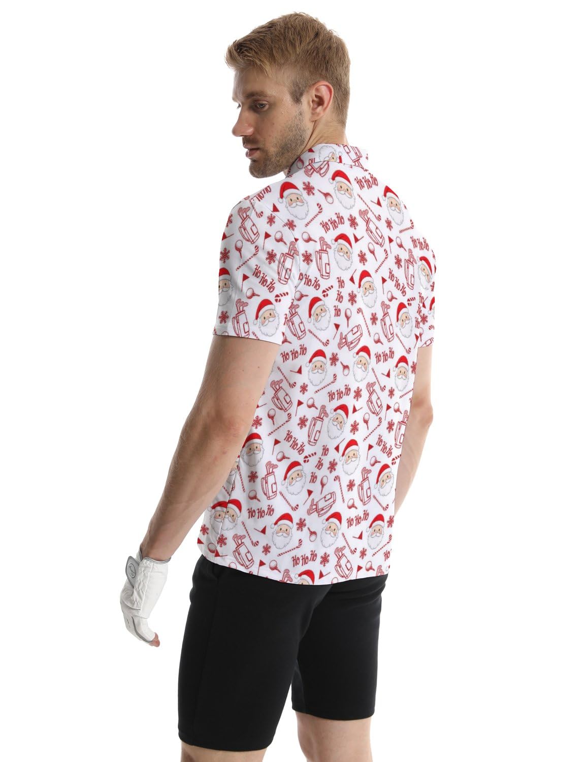 Funny Christmas Golf Polo Shirts for Men Fashion Short Sleeve Shirts Crazy Golf Shirt Christmas Outfits Quick Dry Hawaiian Shirt Golfer Gift