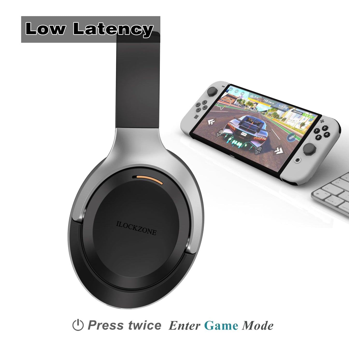 ILOCKZONE LC30Pro Hybrid Active Noise Cancelling Headphones, 100H Playtime Bluetooth Headphones, HiFi Audio Wireless Headphone with 3 EQ Modes, Low Latency & Foldable Design for School/Work/Travel/TV