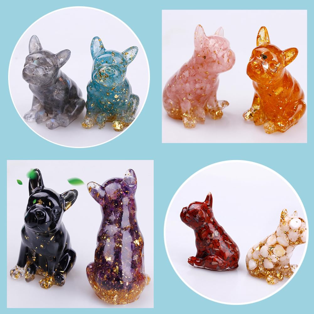 6PCS Animal Resin Mold, Alpaca, Bulldog, Fox, Cat,Bear and Octopus 3D Lifelike Silicone Molds for Epoxy Resin, Unique Display Mould for DIY Crafts Wall Desktop Home Decoration Candle Making (Model B)