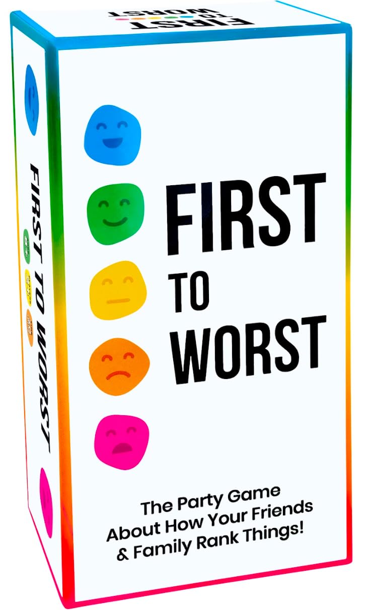 FIRST TO WORST Party Game - The Card Game About How Your Friends and Family Rank Things - for Kids, Tweens, Teens, College Students, Adults, Families, Groups and Fun Parties with Polarizing Priorities