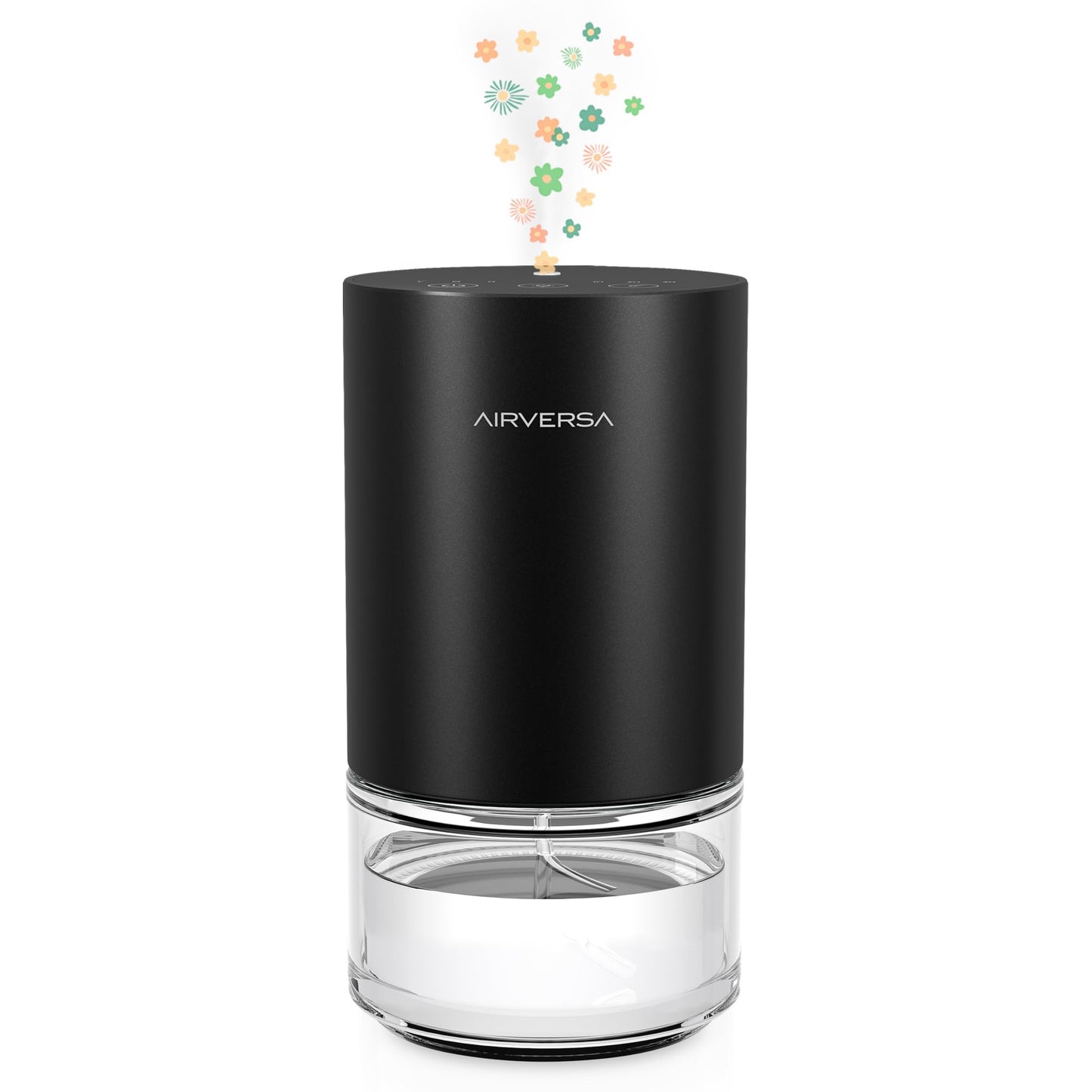 Airversa Essential Oil Diffuser Waterless Aromatherapy Diffusers for Home Large Room, Bedroom, Car, Office, Desk, Battery Operated, Small Diffuser for Pure Scent, 100mL Capacity, AN9 (Black)
