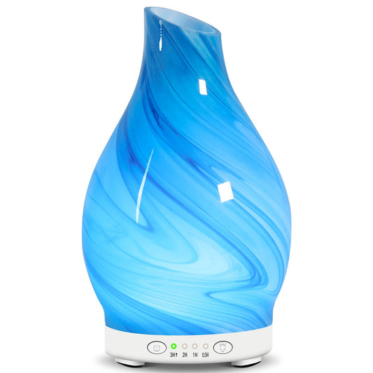Art Glass Essential Oil Diffuser 120ml - Aromatherapy Diffuser with 7 Color Changing Lights & 4 Timer Settings, Cool Mist Humidifier for Home, Office, Gift for Women, Mom