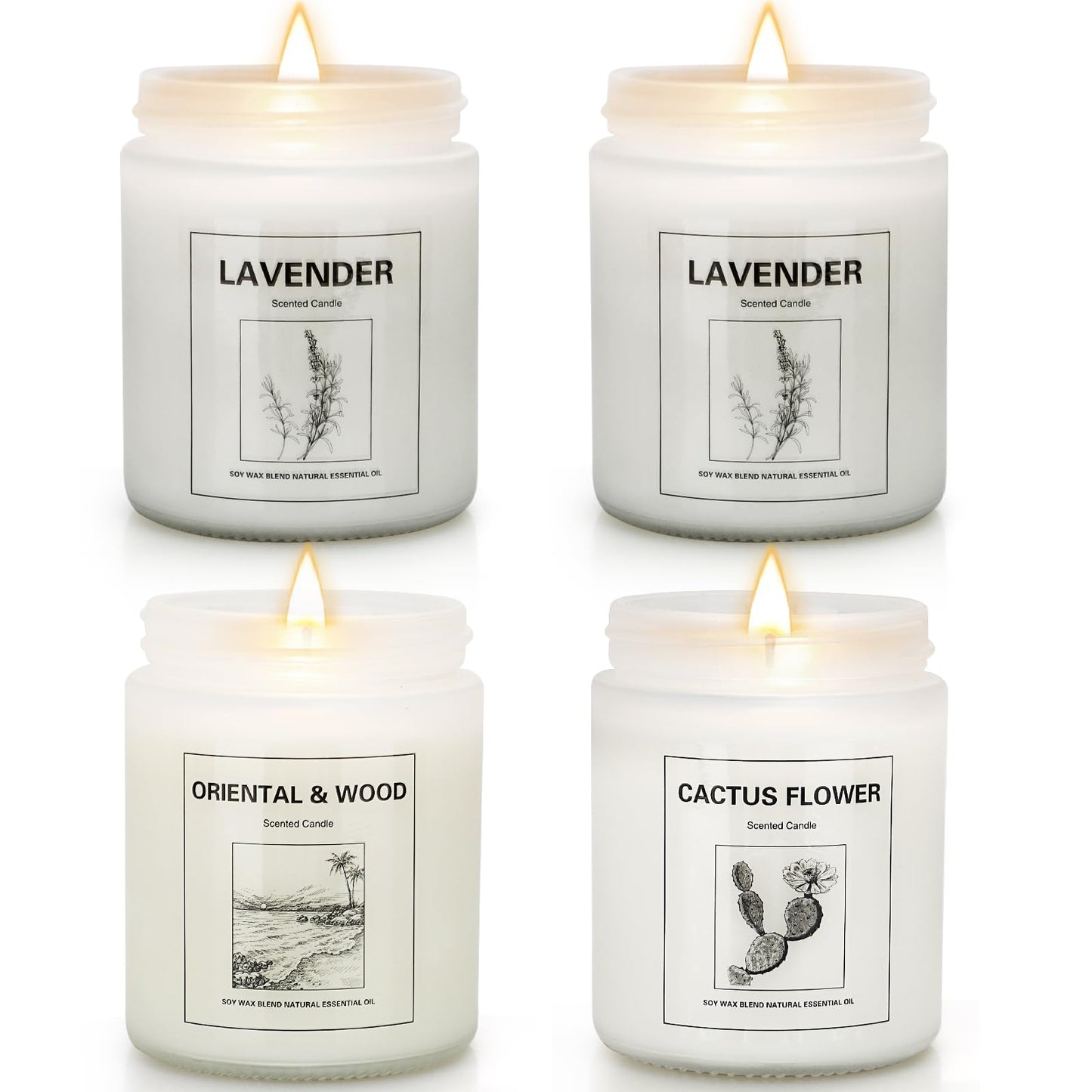 4 Pack Candles for Home Scented, Lavender Candle Set, Aromatherapy Jar Candle for Home, 28 oz 200 Hour Long Lasting, Natural Soy Wax Candles Gifts Set for Women, Birthday, Valentine, Anniversary