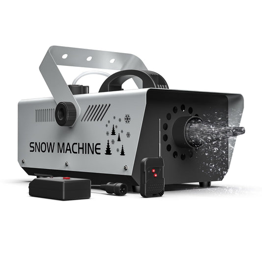 1000W Snow Machine Remote & Manual Control Snowflake Making Adjustable Snowflake Size Snowmaker Perfect for Christmas,Weddings and Theatrical Effects (Grey, 1)