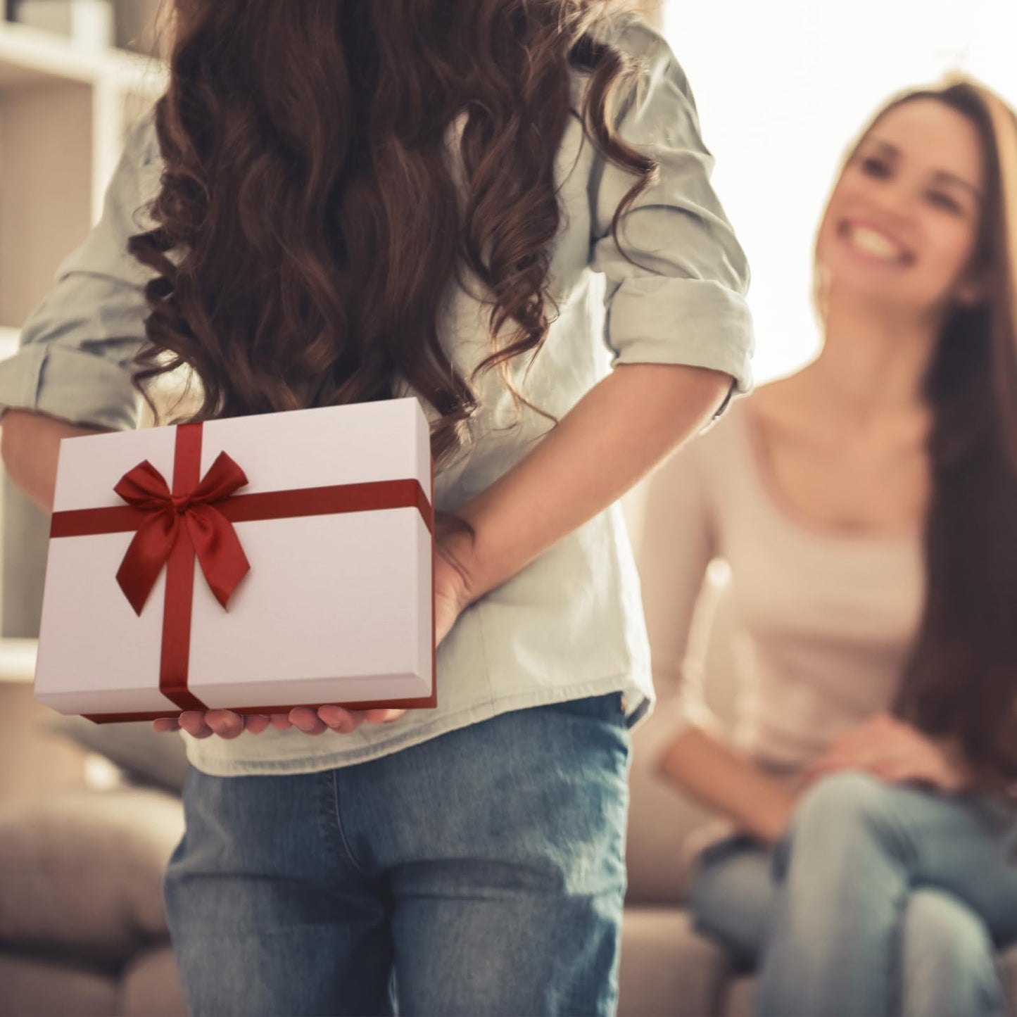 Eerbaier Gift Boxes with Lids for Presents, 5 Sizes Gift Wrap Boxes, Present Boxes for Weddings, Birthdays, and All Gift Giving Occasions(Red/White)