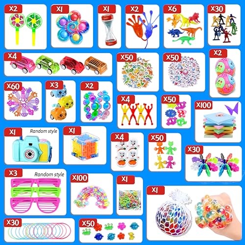 1000pcs Party Favors Goodie Bags for Kids, Fidget Toys Pack, Stocking Pinata Stuffers, Birthday Gifts, Classroom Prize, Treasure Box, Carnival Prizes, Easter Eggs Fillers