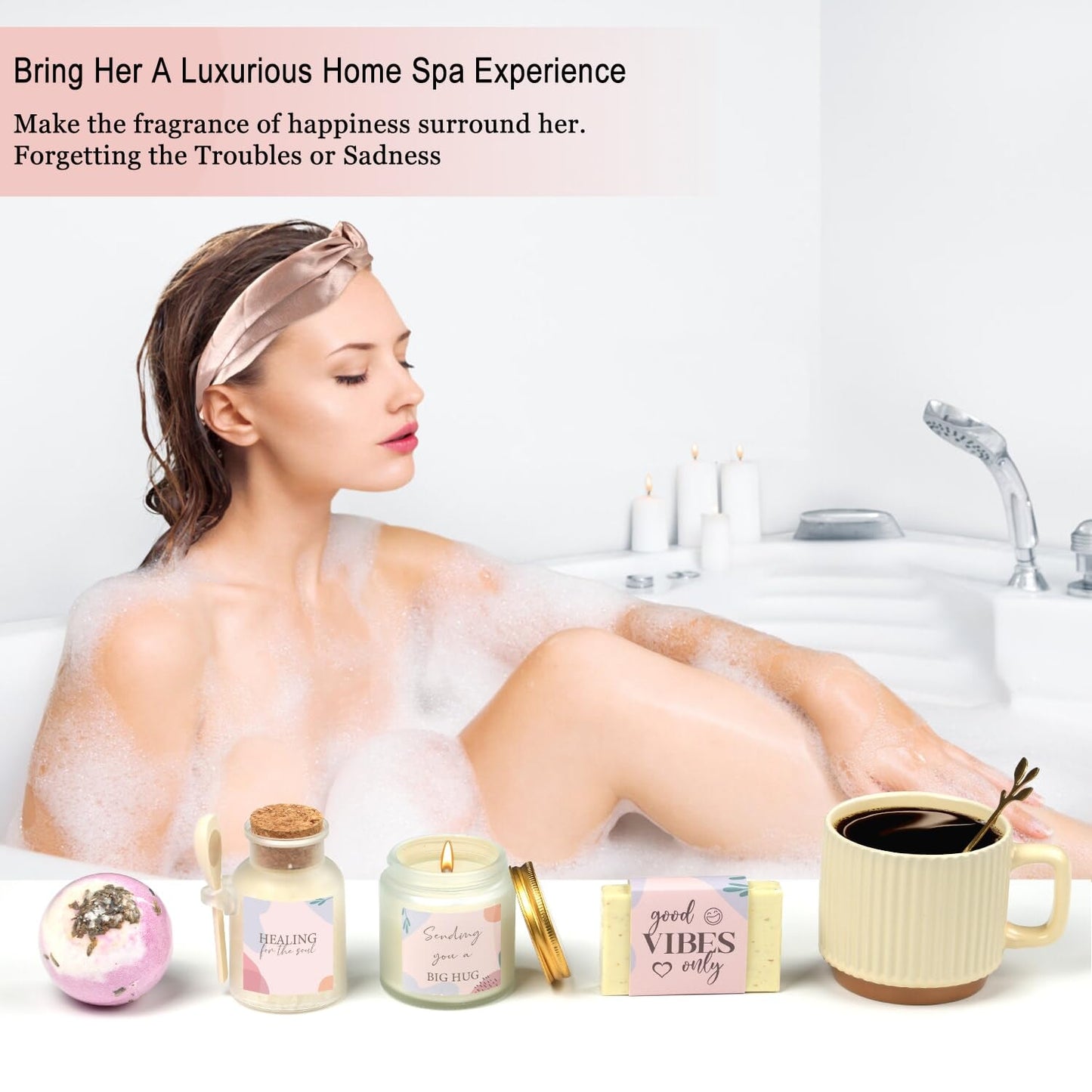 Care Package for Women, Get Well Soon Spa Gift Baskets for Woman, Get Well Gifts for Women After Surgery, Sympathy Self Care Thinking of You Gifts for Womens, Relaxation Bath Sets for Woman Gift