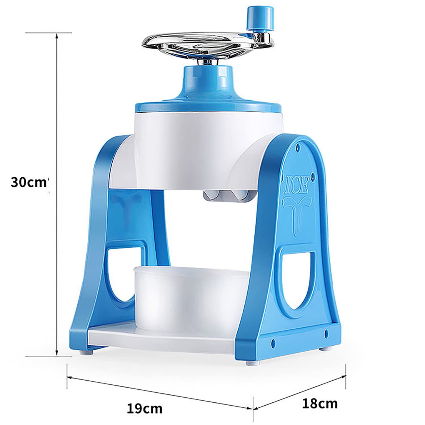 PAILON Mini Manual Ice Crusher, Household Hand Crank Ice Shaver Machine, Portable Ice Shaver and Snow Cone Machine, for Snow Cone, Slush, Shaved Ice