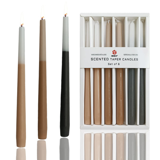 6 PCS Scented Taper Candlesticks 10 Inch Bluebell Scented Candle Aromatherapy Candles Gift Set Gradient Colored Candles for Home Decor Kitchen Decor Wedding Decorations