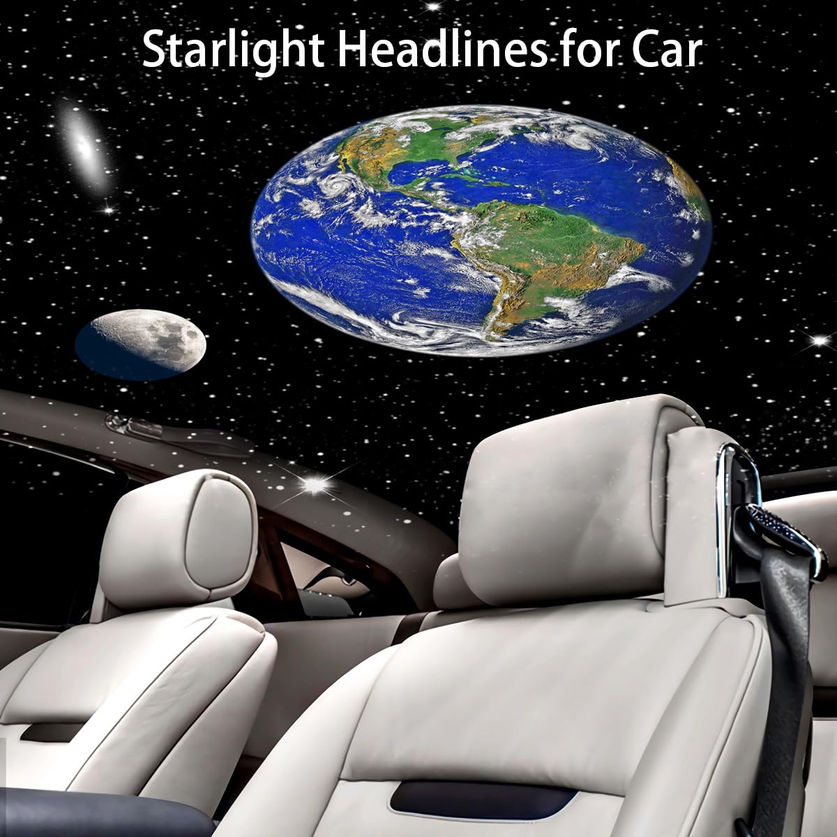 Galaxy Planetarium Projector, Starlight Headlines for Car with Rechargeable Battery Indoor Corridor LED Wall Light and Outdoor Camping, HD Image Adjustable Focus, 360° Rotation